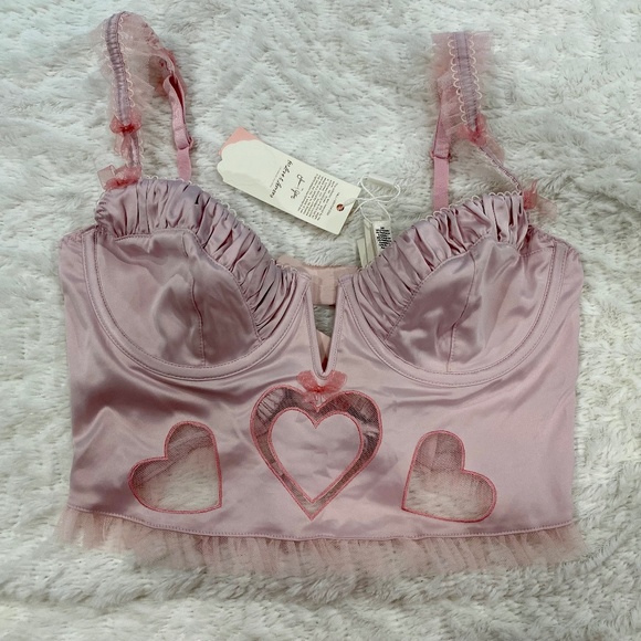For Love And Lemons Other - NWT For Love & Lemons 🍋 Lavender/Pink Heart Bustier